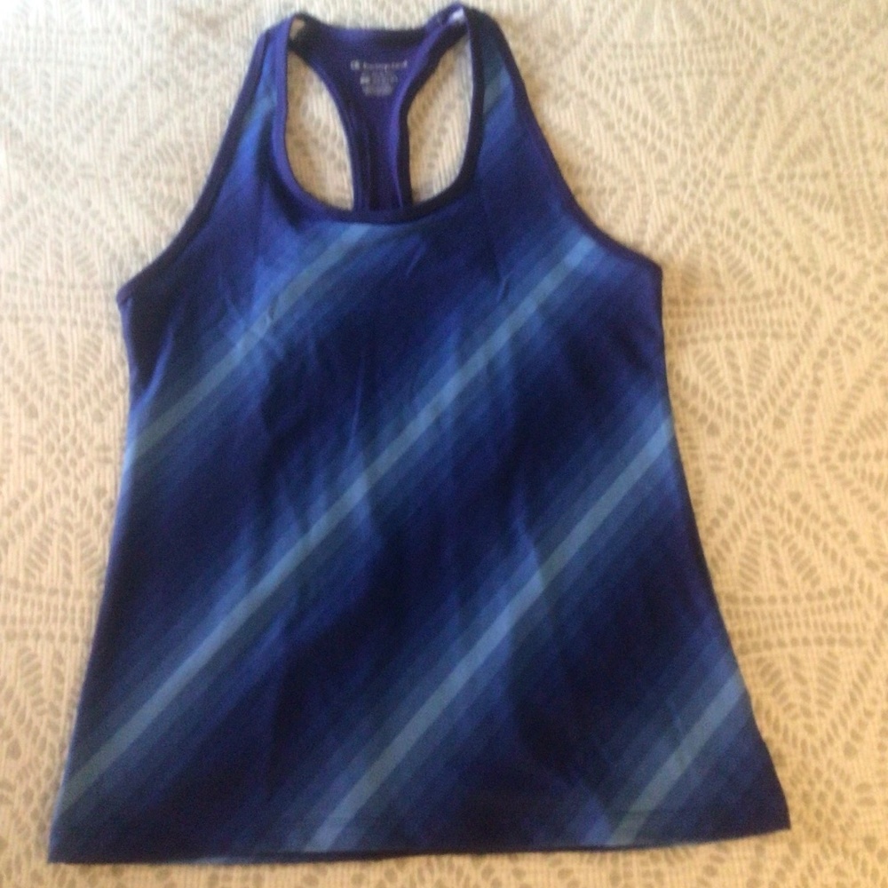 Champion Blue Diagonal Stripe Tank L